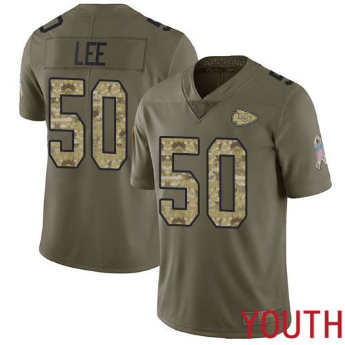 Youth Kansas City Chiefs #50 Lee Darron Limited Olive Camo 2017 Salute to Service Nike NFL Jersey